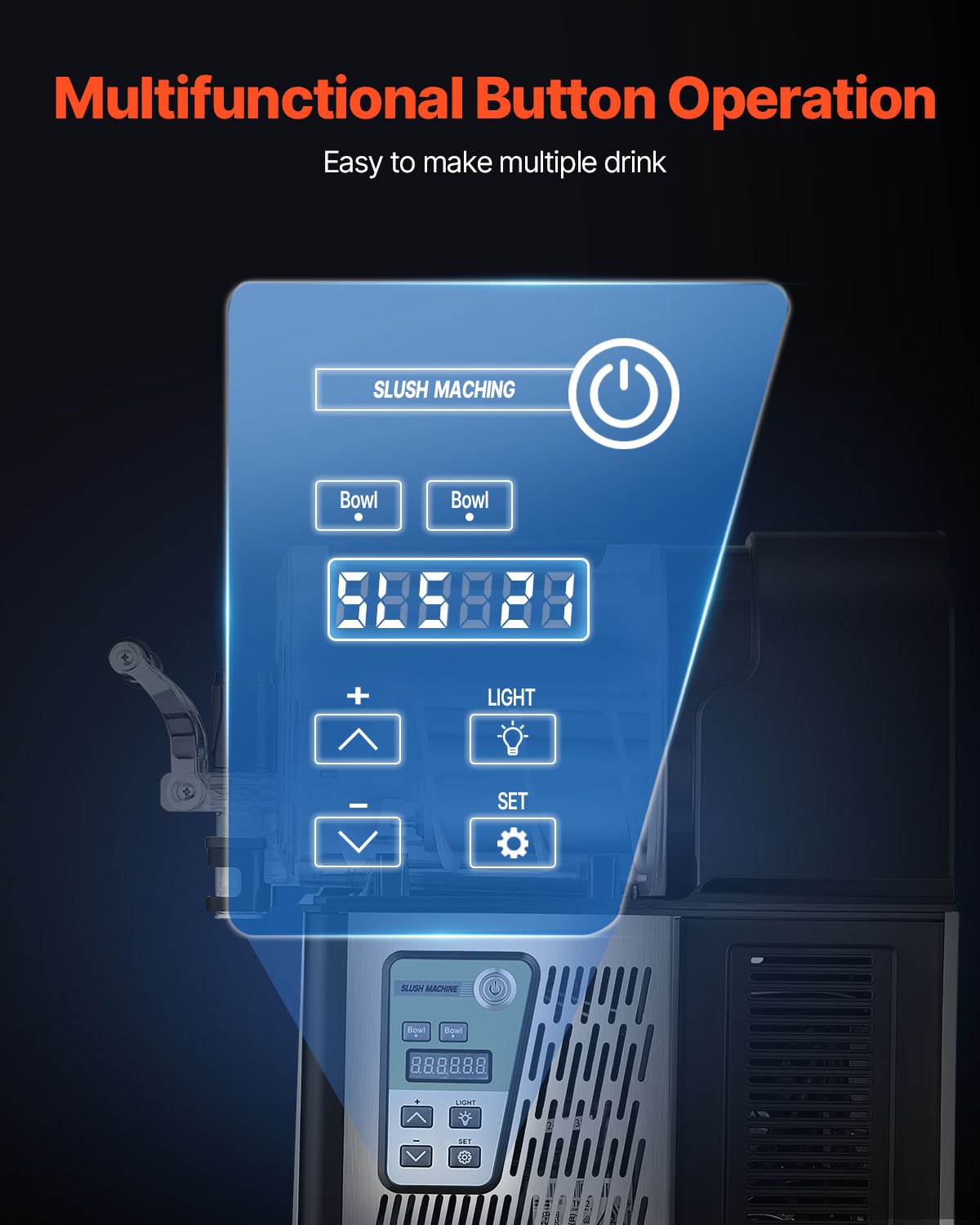 VEVOR Margarita Machine, 3LX2 Tank Slushy Machine Commercial, 340W Frozen Margarita Machine with Temperature Preservation, Stainless Steel Home Slush Frozen Drink Machine with Automatic Clean, Black 