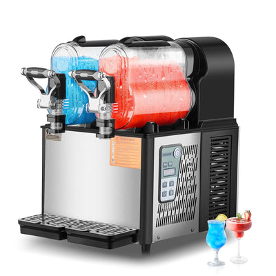VEVOR Margarita Machine, 3LX2 Tank Slushy Machine Commercial, 340W Frozen Margarita Machine with Temperature Preservation, Stainless Steel Home Slush Frozen Drink Machine with Automatic Clean, Black 