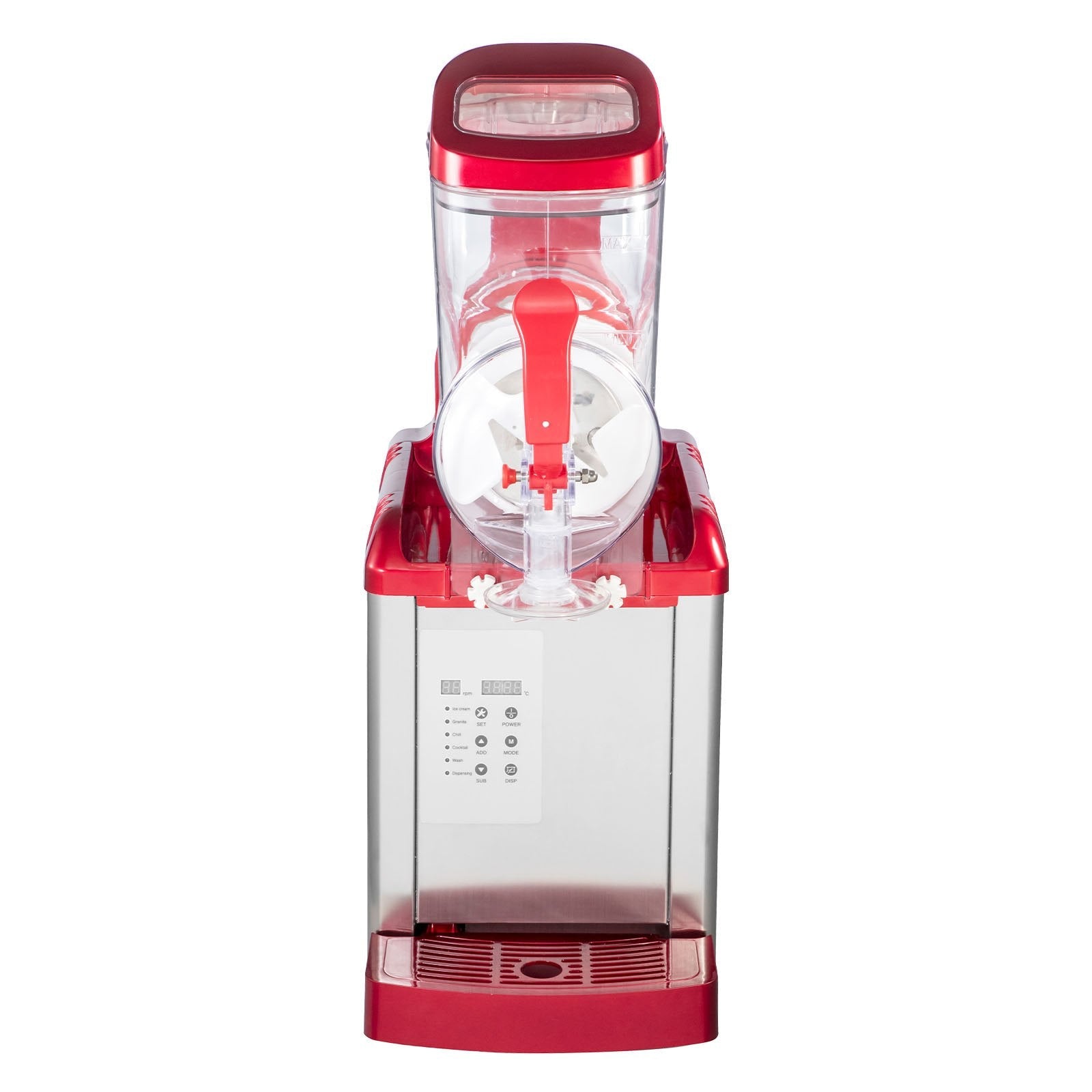 VEVOR Slush Frozen Drink Machine, 6LX1 Tank, 450W Commercial Margarita Maker with 14°F to 41°F Temperature Preservation, Automatic Clean Four Selectable Modes for Cafes Restaurants, Red 