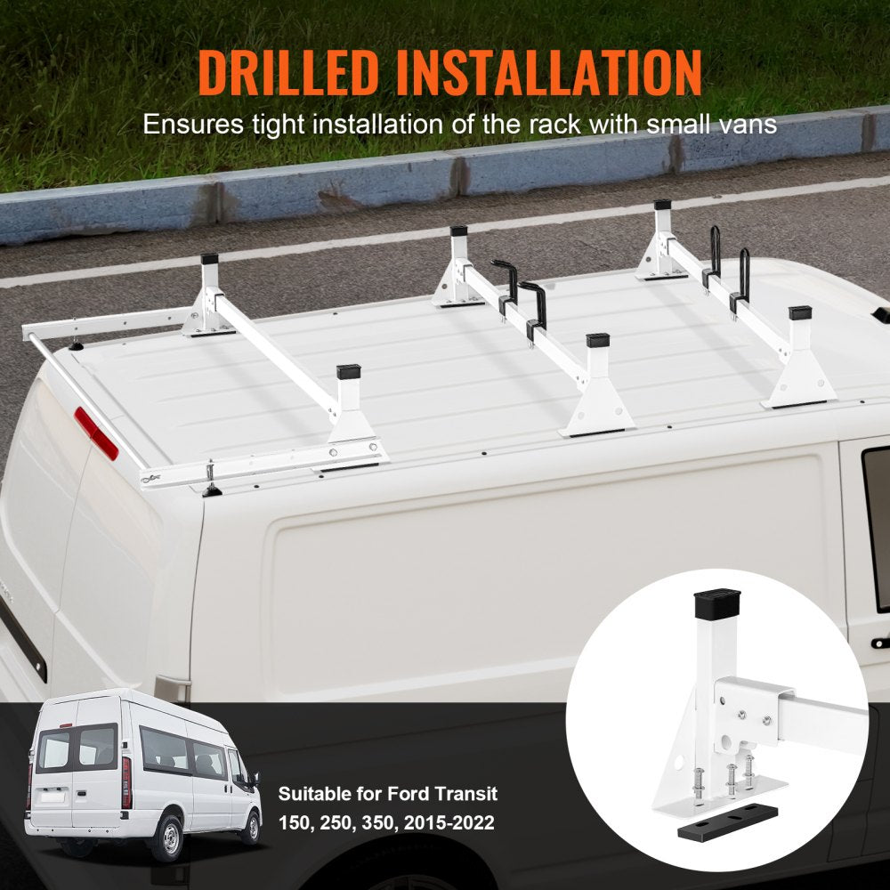VEVOR Trailer Ladder Rack Van Roof Ladder Rack for Ford Transit Custom 2013-2024 
