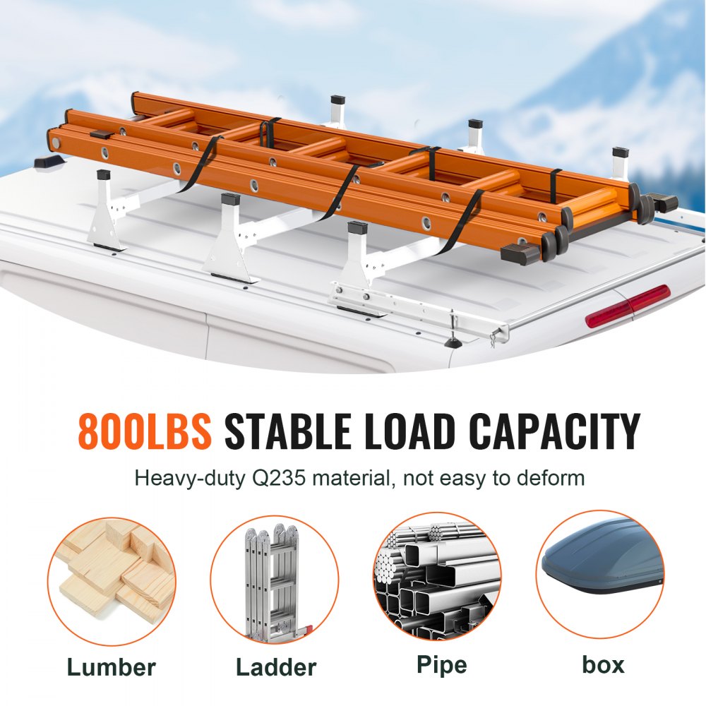 VEVOR Trailer Ladder Rack Van Roof Ladder Rack for Ford Transit Custom 2013-2024 