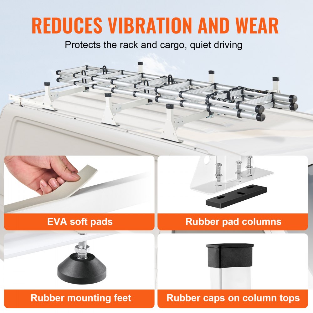 VEVOR Trailer Ladder Rack Van Roof Ladder Rack for Ford Transit Custom 2013-2024 