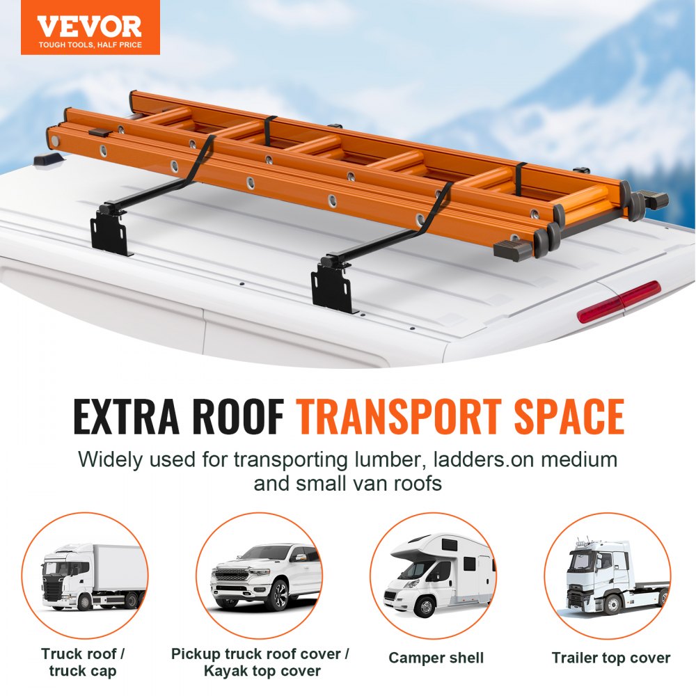 VEVOR Trailer Ladder Rack Van Roof Ladder Rack for Universal Truck Roofs 