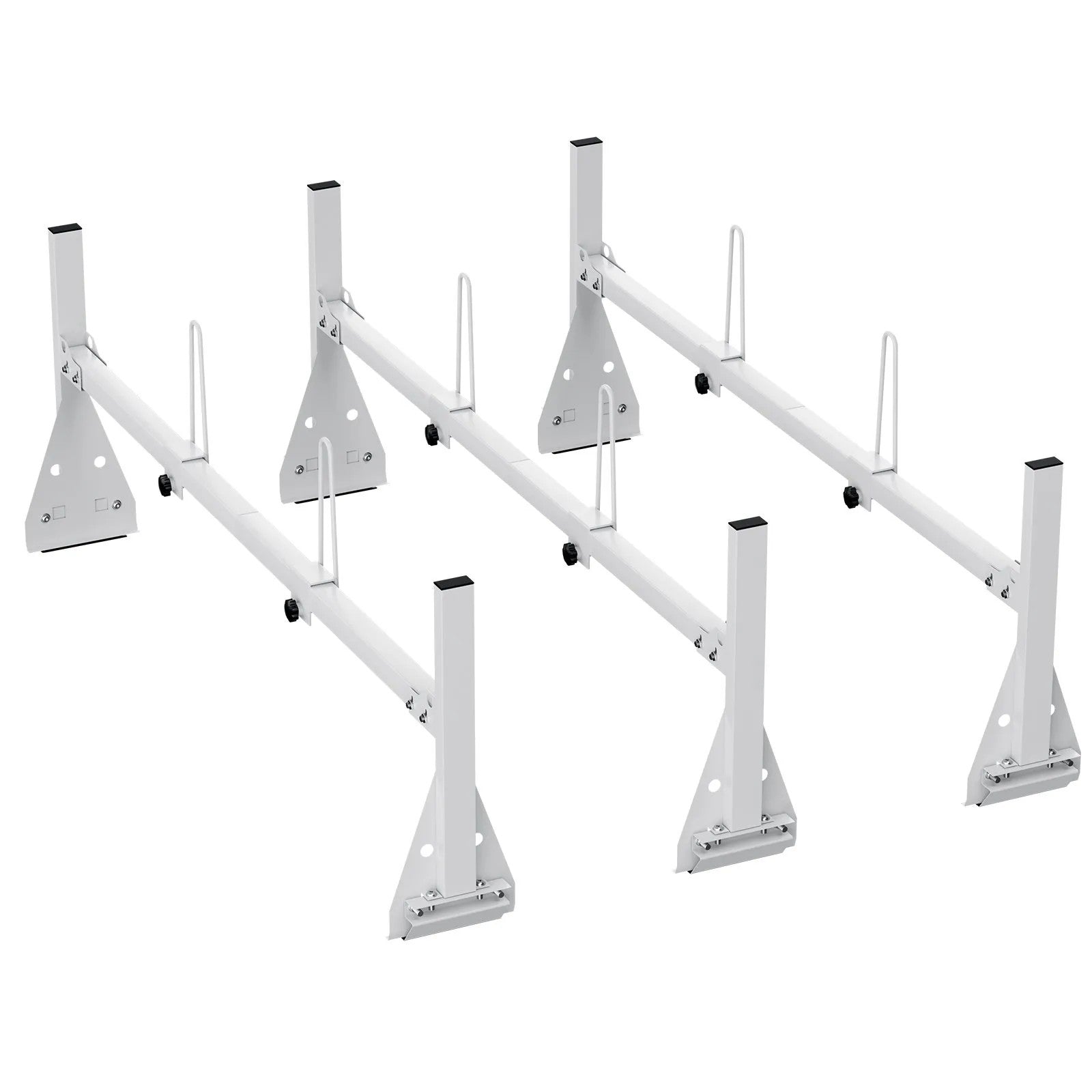 VEVOR Trailer Ladder Rack, 59" Adjustable Roof Rack, 3 Crossbars Van Roof Ladder Rack with Straps, 800 lbs Capacity Steel, Fit for Chevrolet Express 1500 2500 3500/ Ford E150 E250 E350/ GMC Savana 