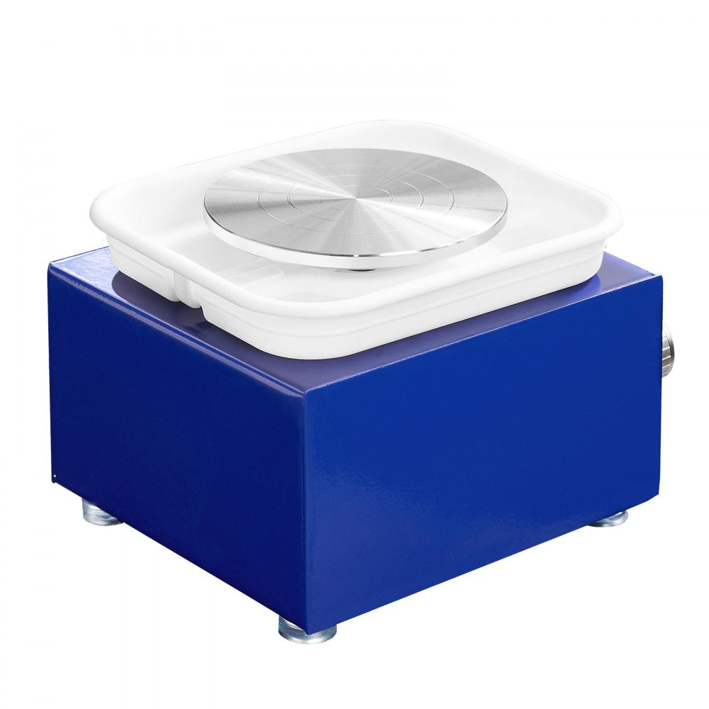 VEVOR Mini Pottery Wheel, 2 Turntables 2.6in / 3.9in Ceramic Wheel Forming Machine, Adjustable 0-300RPM Speed ABS Detachable Basin, Sculpting Tools Apron Accessory Kit for Work Art Craft DIY 