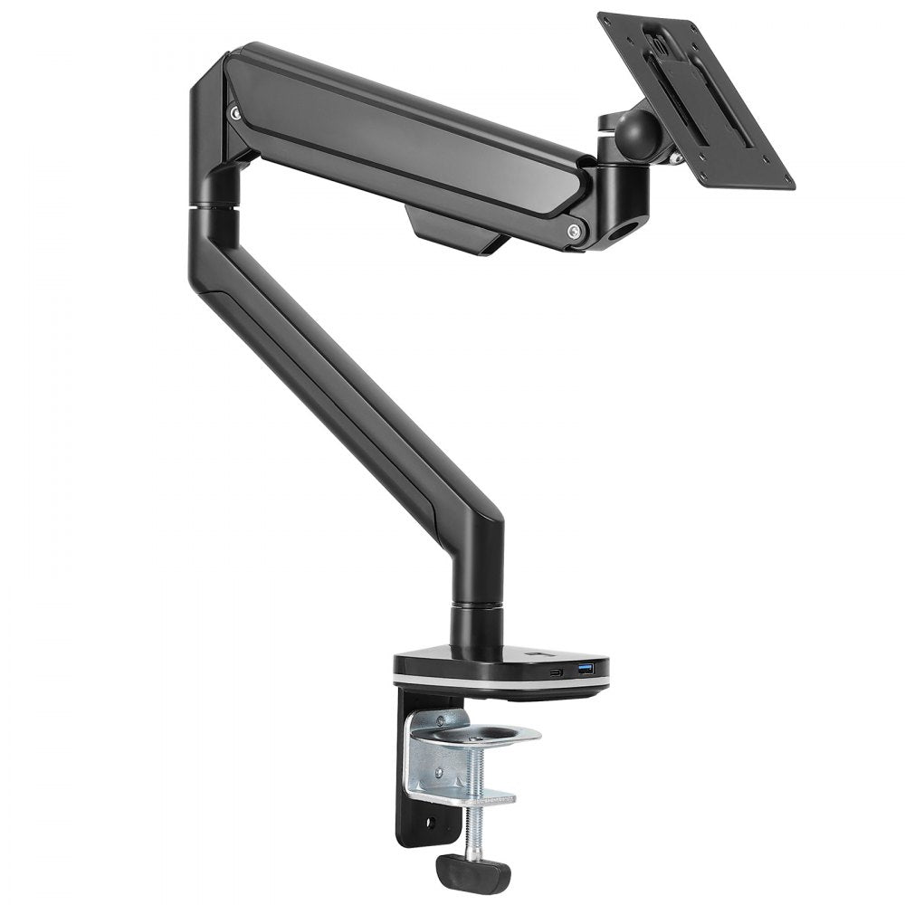 VEVOR Single Monitor Mount, Supports 13"-35" Screen, Fully Adjustable Gas Spring Monitor Arm, Holds up to 26.4 lbs, Computer Monitor Stand Holder with C-Clamp/Grommet Mounting Base, VESA Mount Bracket 
