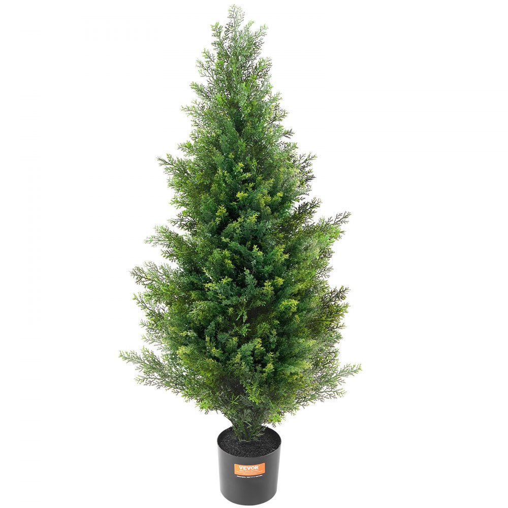 VEVOR 2 Pack 3' Artificial Cedar Topiary Tree Faux Plant UV Decor In/Outdoor 