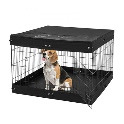 VEVOR Dog Playpen 4 Panels Foldable Metal Dog Exercise Pen with Bottom Pad Cover 