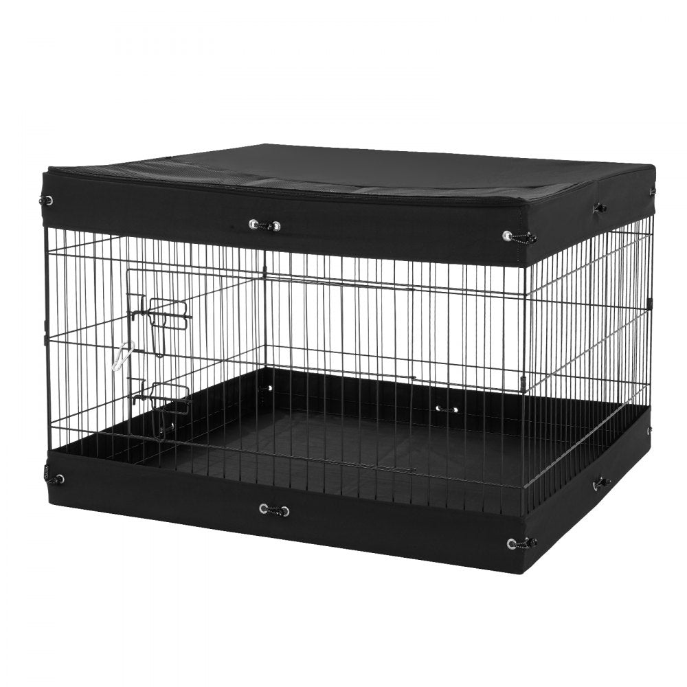 VEVOR Dog Playpen 4 Panels Foldable Metal Dog Exercise Pen with Bottom Pad Cover 