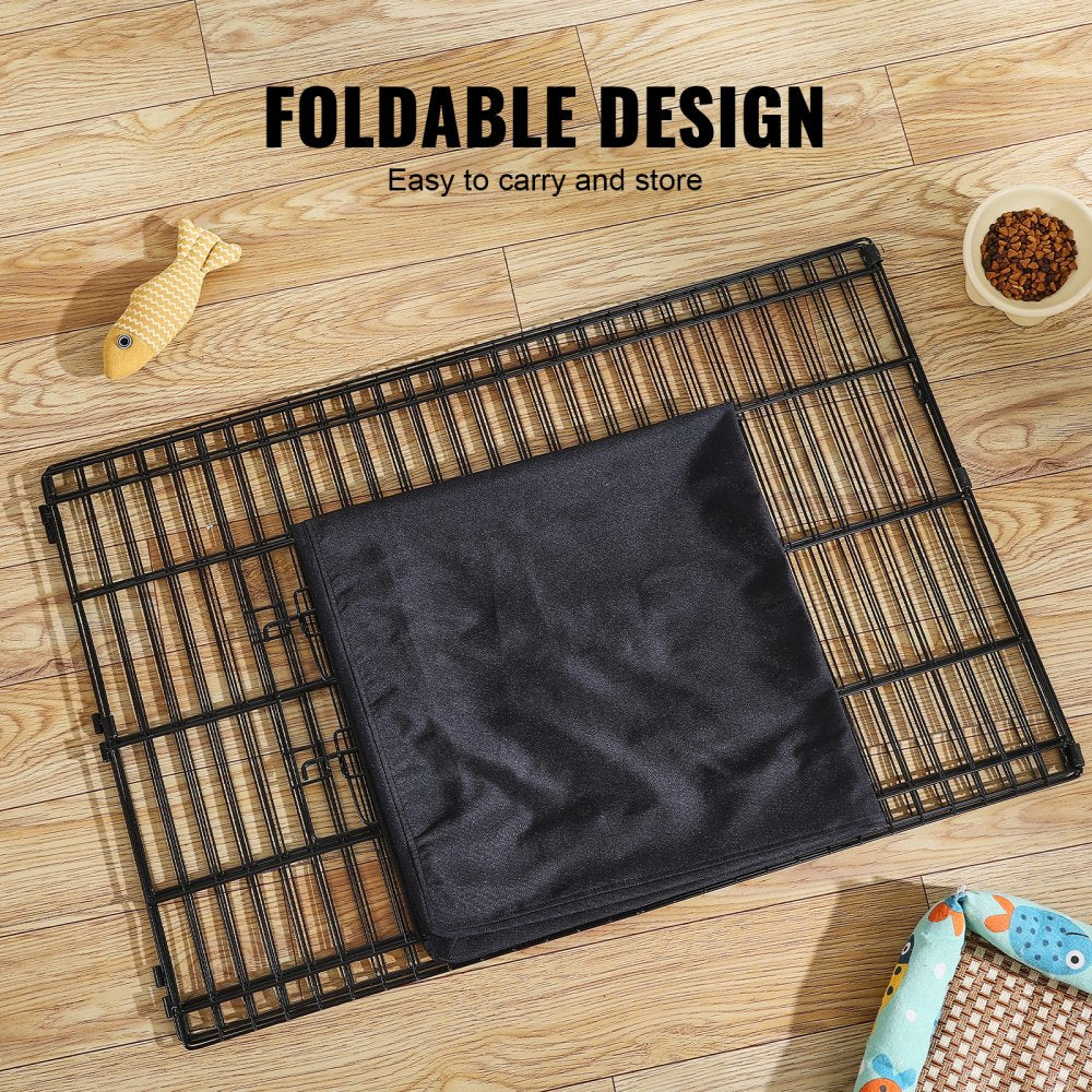 VEVOR Dog Playpen 4 Panels Foldable Metal Dog Exercise Pen with Bottom Pad 36 in 