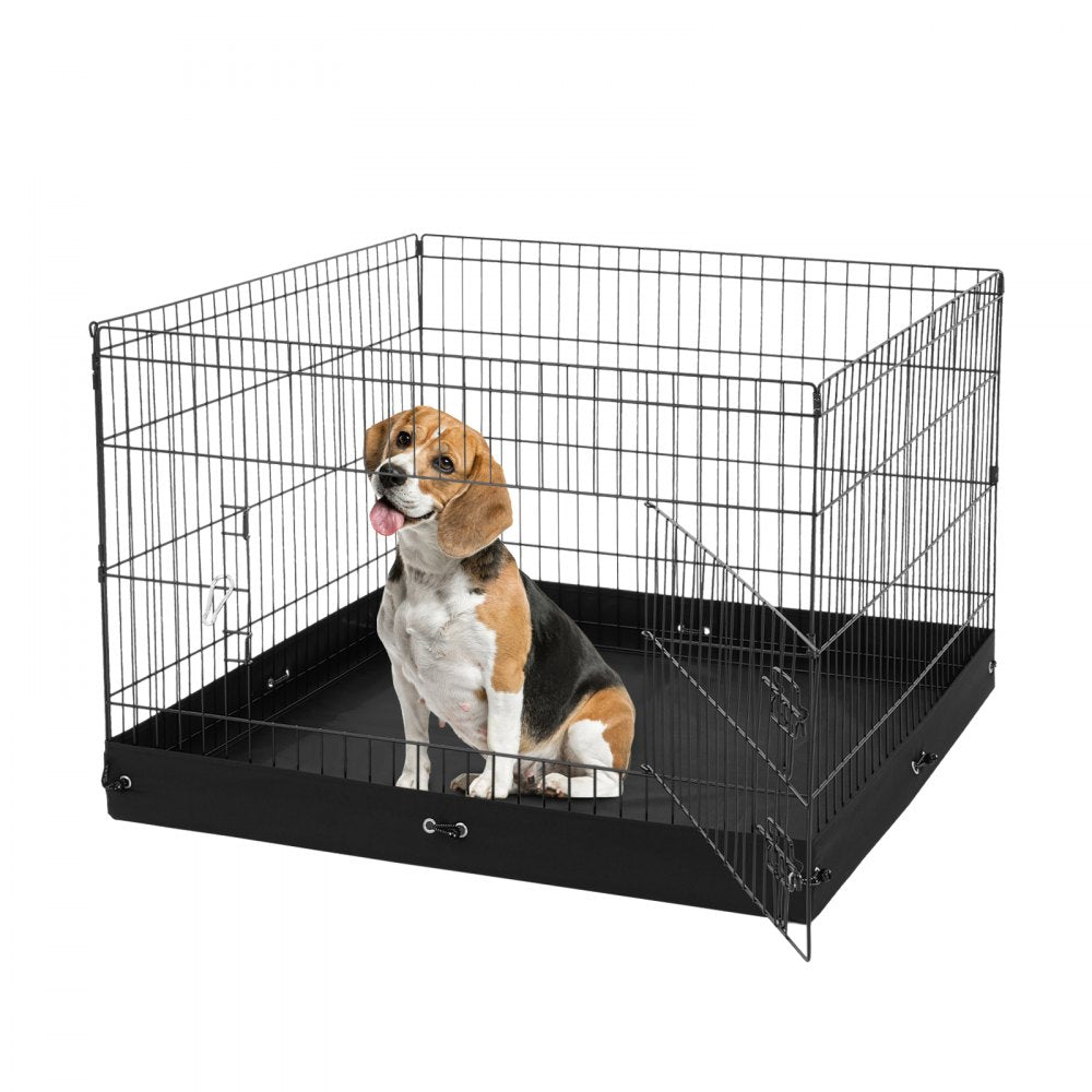 VEVOR Dog Playpen 4 Panels Foldable Metal Dog Exercise Pen with Bottom Pad 36 in 