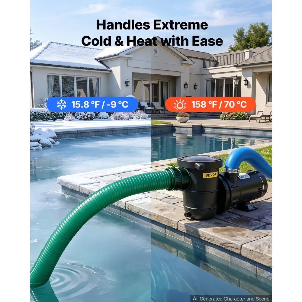 3" x 20 ft Heavy-Duty PVC Suction Hose Assembly with Cam & Groove Fittings – 60 PSI Water Pump Hose