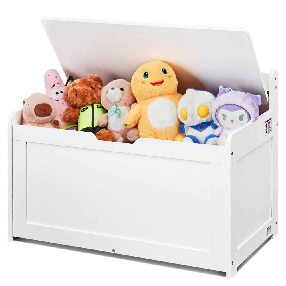 VEVOR Kids Toy Storage Bench Wooden Toy Box Chest 32.68 x 17.91 x 24.02" White 