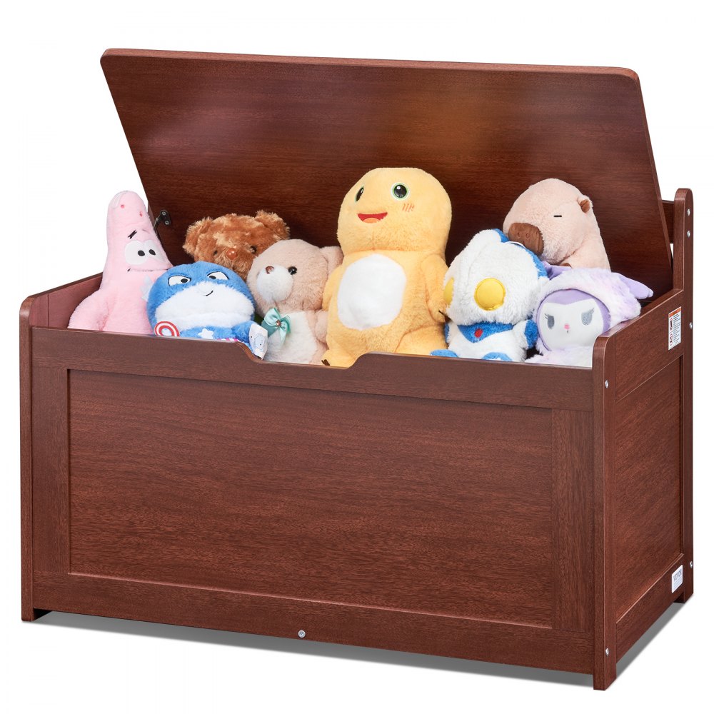 VEVOR Kids Toy Storage Bench Wooden Toy Box Chest 32.68 x 17.91 x 24.02" Cherry 
