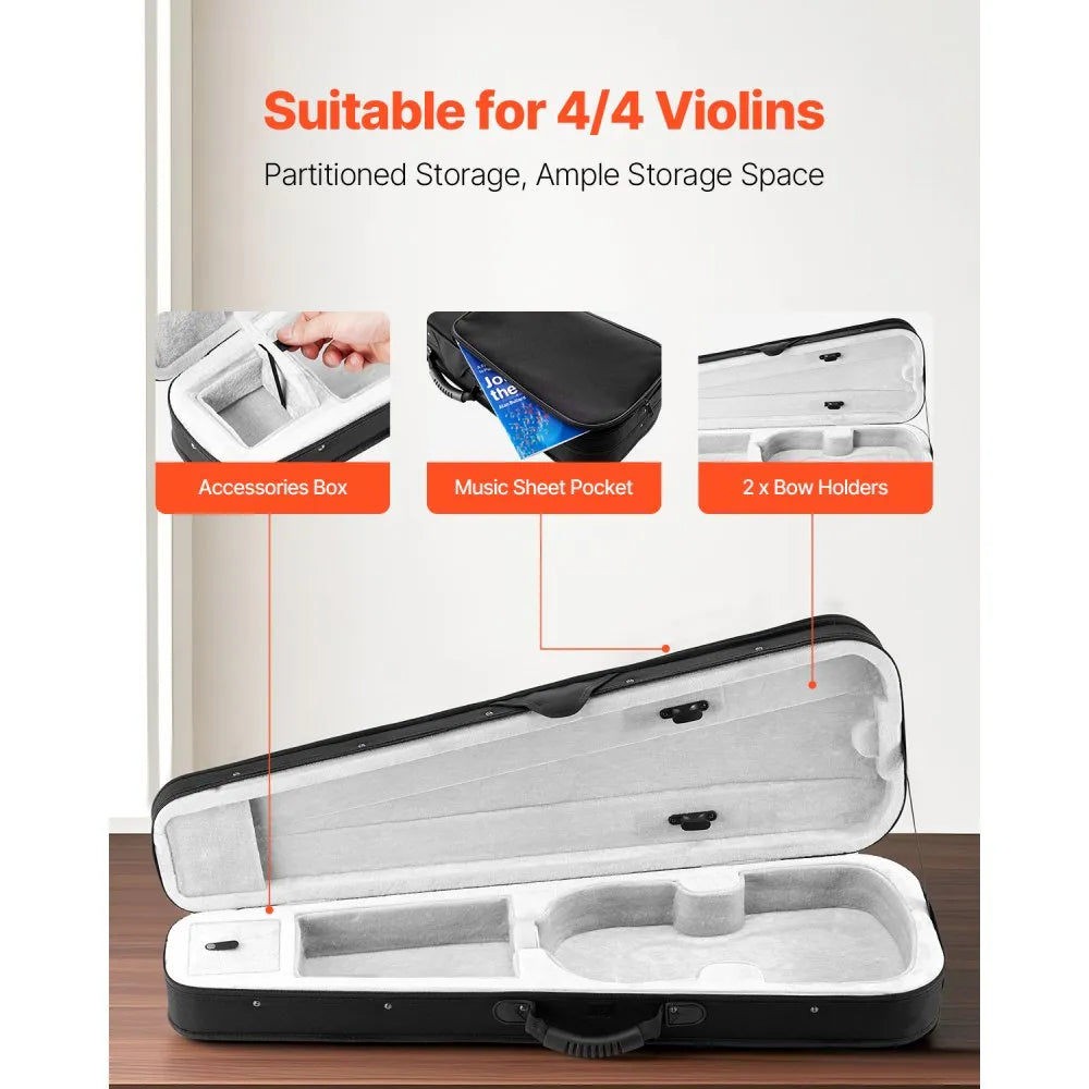 VEVOR Portable Nylon Fabric 4/4 Full Size Violin Case Anti-Scratch Carrying Bag
