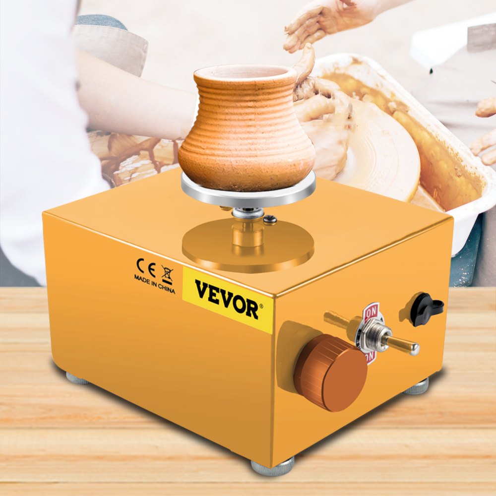 VEVOR Mini Pottery Wheel, 30W 0-2000 RPM Ceramic Wheel, Adjustable Speed DIY Clay Machines, Electric Sculpting Kits with 3 Turntables Trays and 16pcs Tools for Art Craft Work Molding Gift and Home DIY 