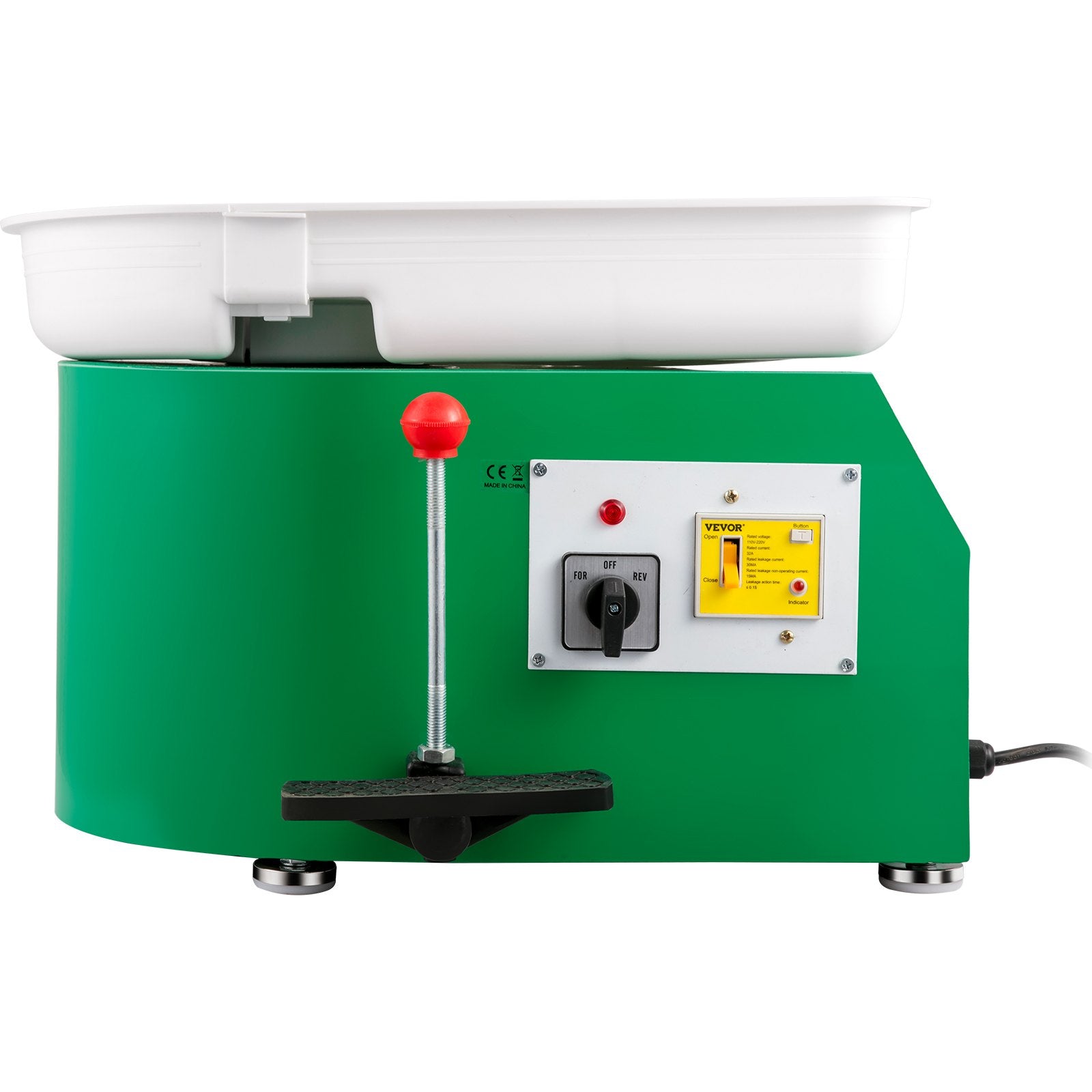 VEVOR Pottery Wheel 28cm Pottery Forming Machine 350W Electric Pottery Wheel with Adjustable Feet Lever Pedal DIY Clay Tool with Tray for Ceramic Work Clay Art DIY Clay Green, 18 Piece 