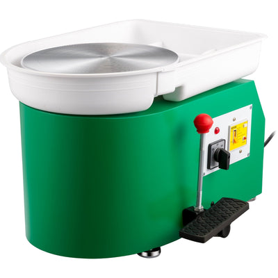 VEVOR Pottery Wheel 28cm Pottery Forming Machine 350W Electric Pottery Wheel with Adjustable Feet Lever Pedal DIY Clay Tool with Tray for Ceramic Work Clay Art DIY Clay Green, 18 Piece 