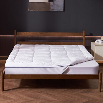 VEVOR Mattress Topper Fiber Fill Detachable & Washable Queen Size 1 in Thickness 