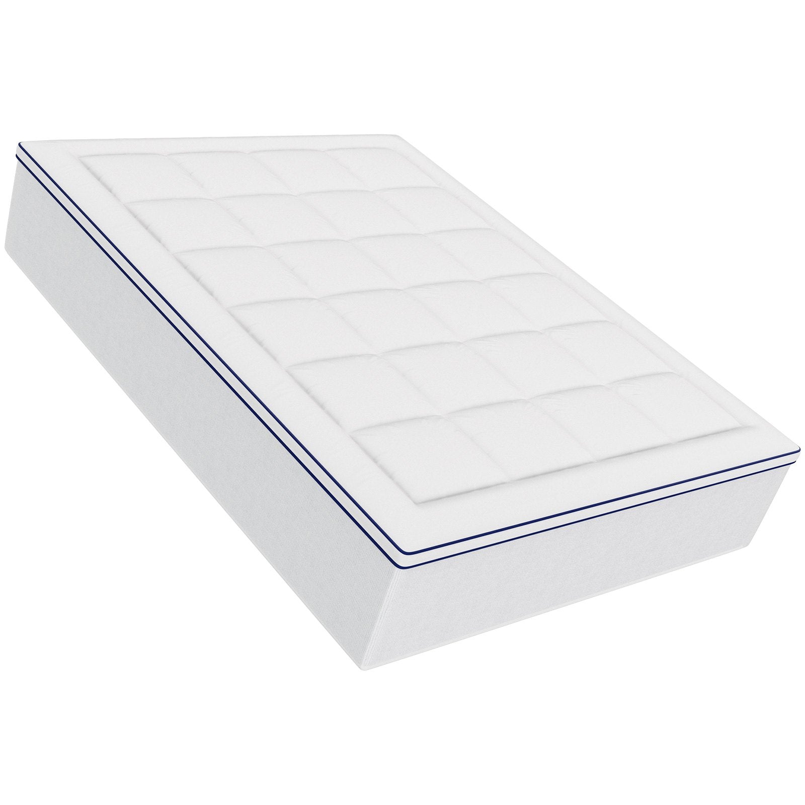 VEVOR Mattress Topper Fiber Fill Detachable & Washable Queen Size 1 in Thickness 