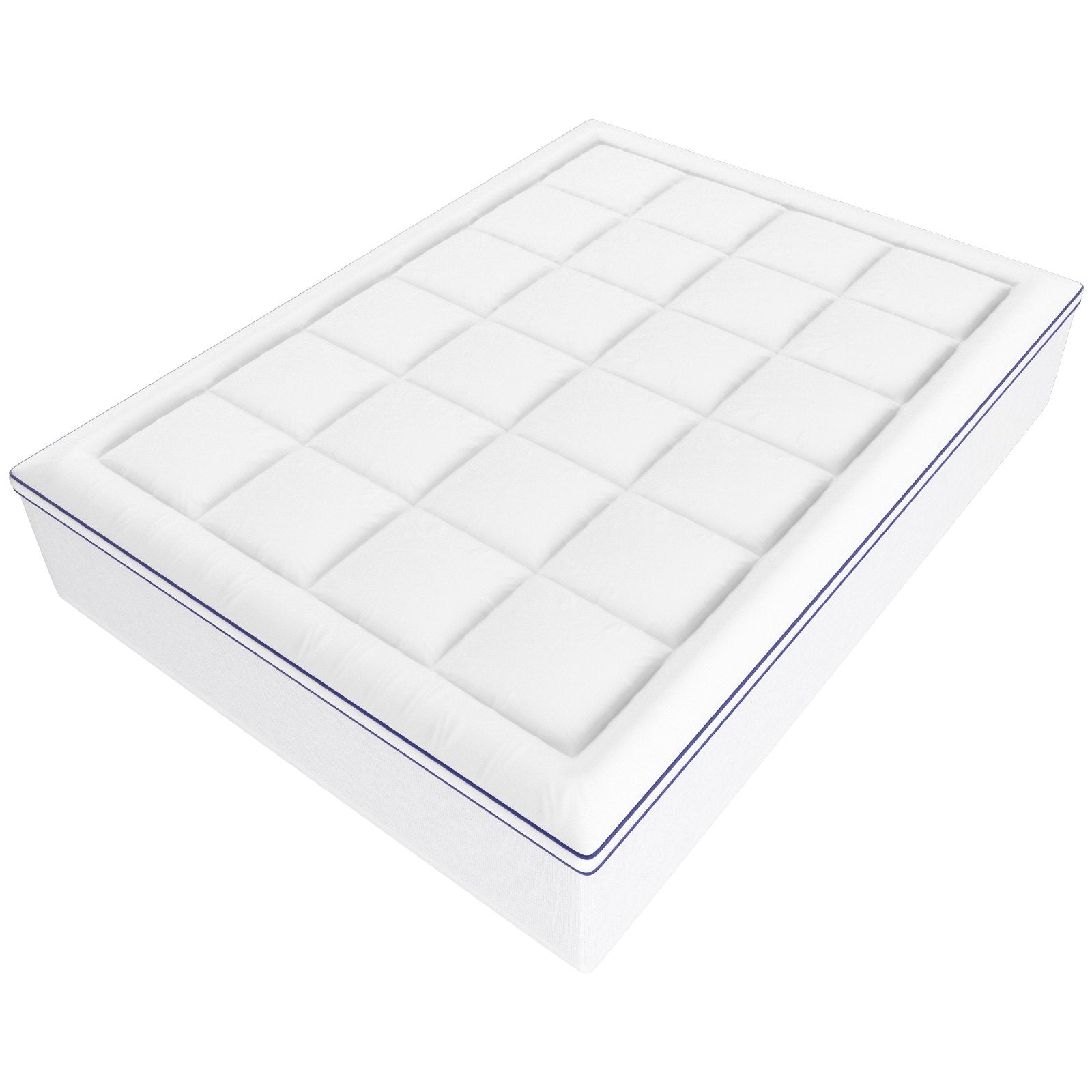 VEVOR Mattress Topper Fiber Fill Detachable & Washable Queen Size 1 in Thickness 