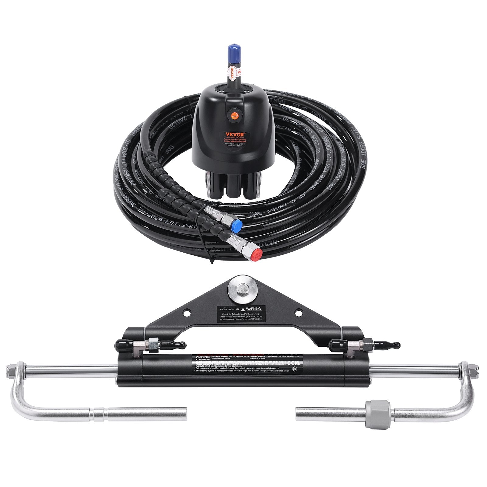 VEVOR 150HP Hydraulic Outboard Steering Kit Boat Marine System 