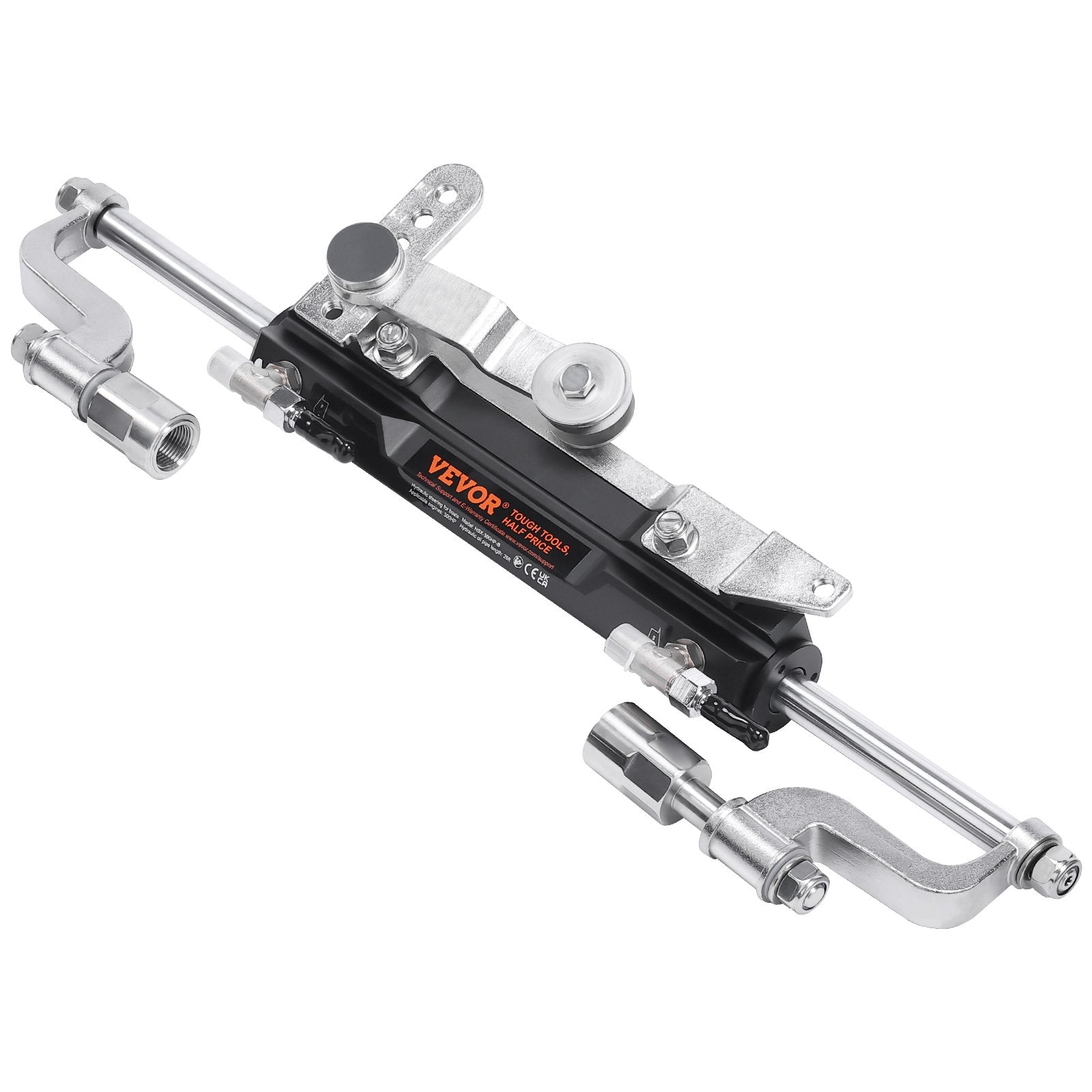 VEVOR Hydraulic Outboard Steering Kit, 300HP, Marine Boat Hydraulic Steering System, with Helm Pump Two-Way Lock Cylinder and 26 Feet Hydraulic Steering Hose, for Single Station Single-Engine Boats 