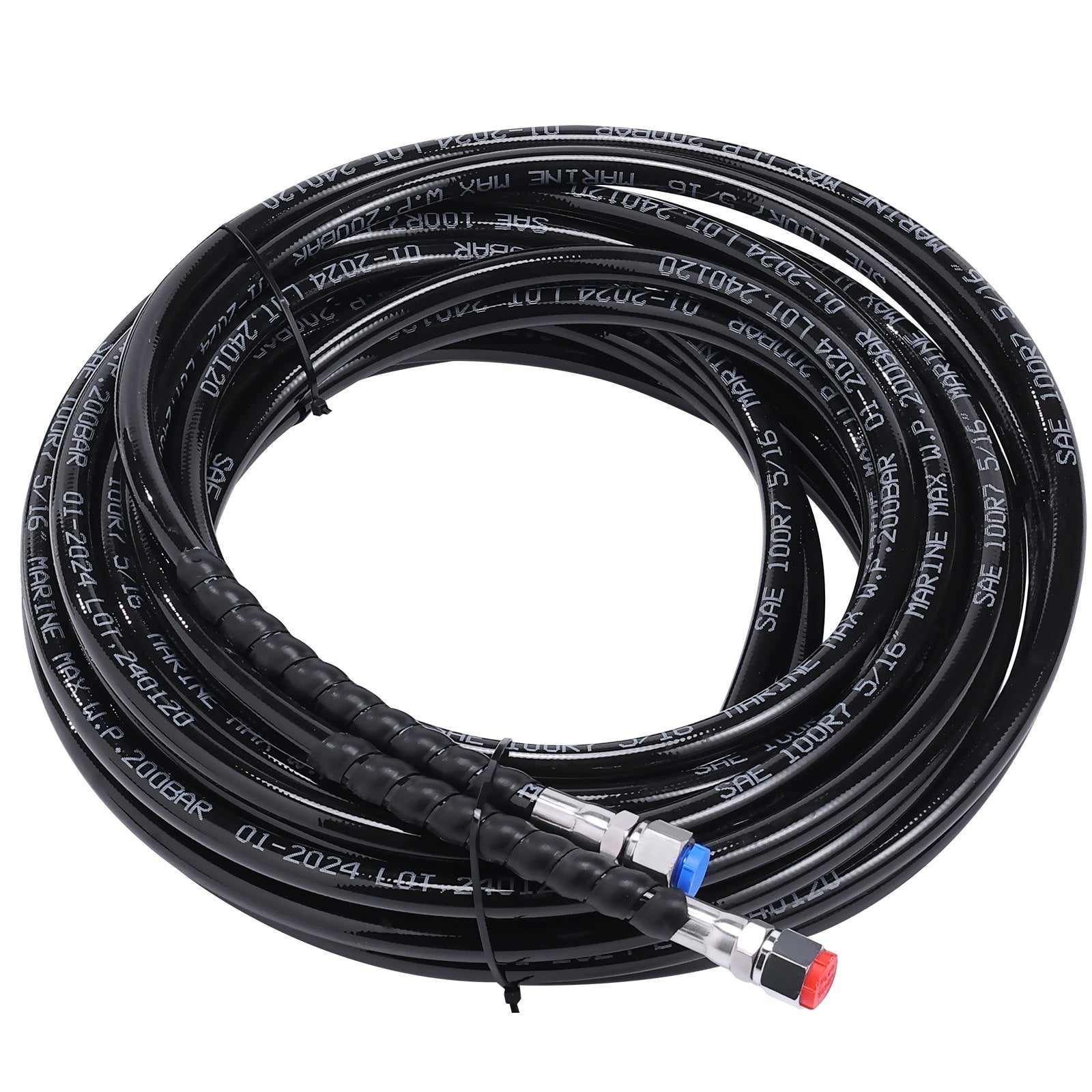 VEVOR Hydraulic Outboard Steering Kit, 90HP, Marine Boat Hydraulic Steering System, with Helm Pump Two-Way Lock Cylinder and 24 Feet Hydraulic Steering Hose, for Single Station Single-Engine Boats 
