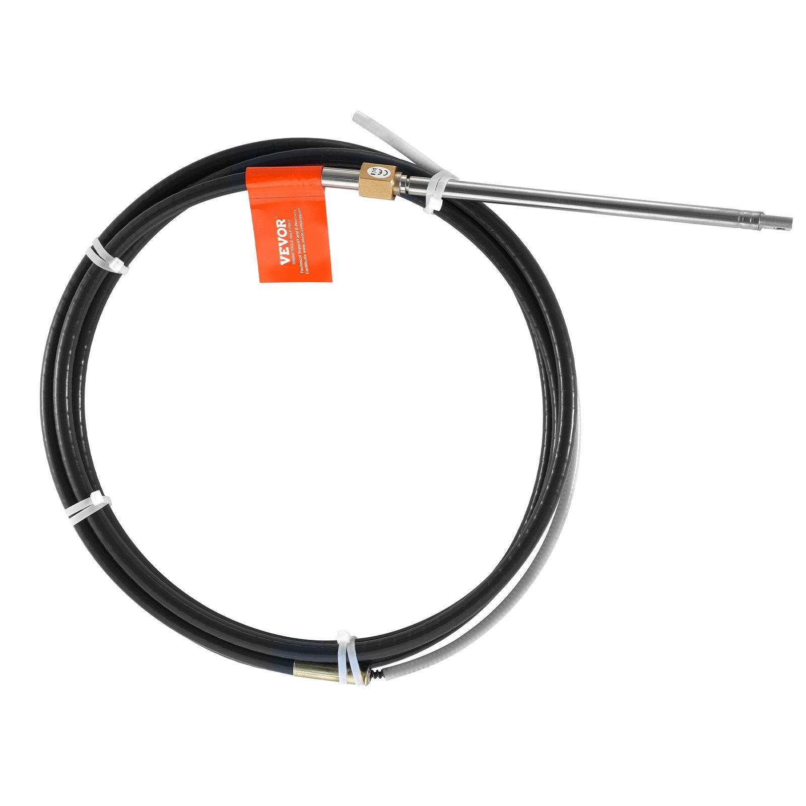 VEVOR Boat Steering Cable, 17 Feet Outboard Marine Rotary Steering Cable, 1/2 Ton High Tensile Strength, Replacement Steering Cable Compatible with Most Single-Station Outboard Steering Systems 