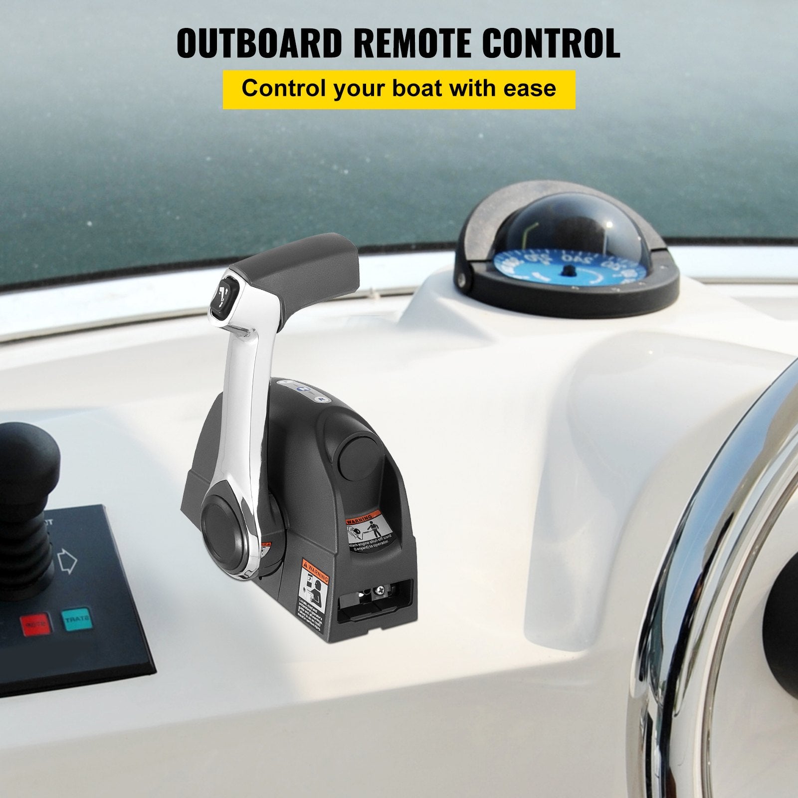 VEVOR Boat Throttle Control 5006182 Side Mount Outboard Remote Control Single Lever Binnacle for Evinrude and Johnson Outboards Throttle Gear Control 