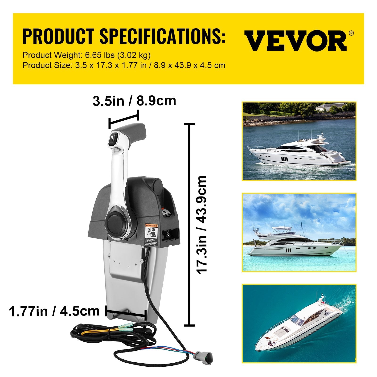 VEVOR Boat Throttle Control 5006182 Side Mount Outboard Remote Control Single Lever Binnacle for Evinrude and Johnson Outboards Throttle Gear Control 