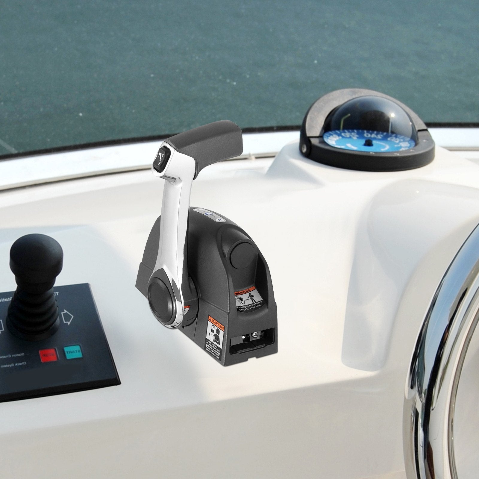 VEVOR Boat Throttle Control 5006182 Side Mount Outboard Remote Control Single Lever Binnacle for Evinrude and Johnson Outboards Throttle Gear Control 
