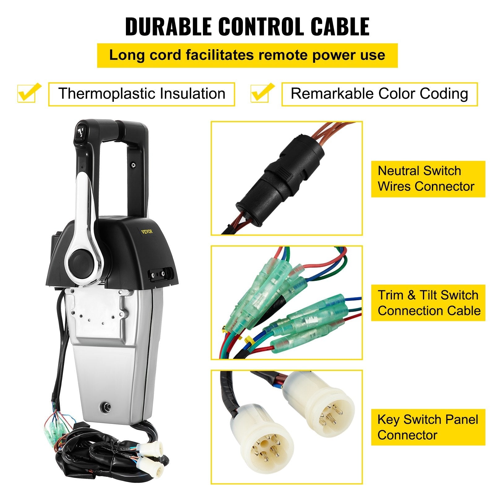 VEVOR Boat Throttle Control 704-48207-R0-00 Boat Control Box Dual Twin Engine Mount Outboard Remote Control Binnacle Remote Control Throttle Gear Control Compatible with Yamaha Outboard 