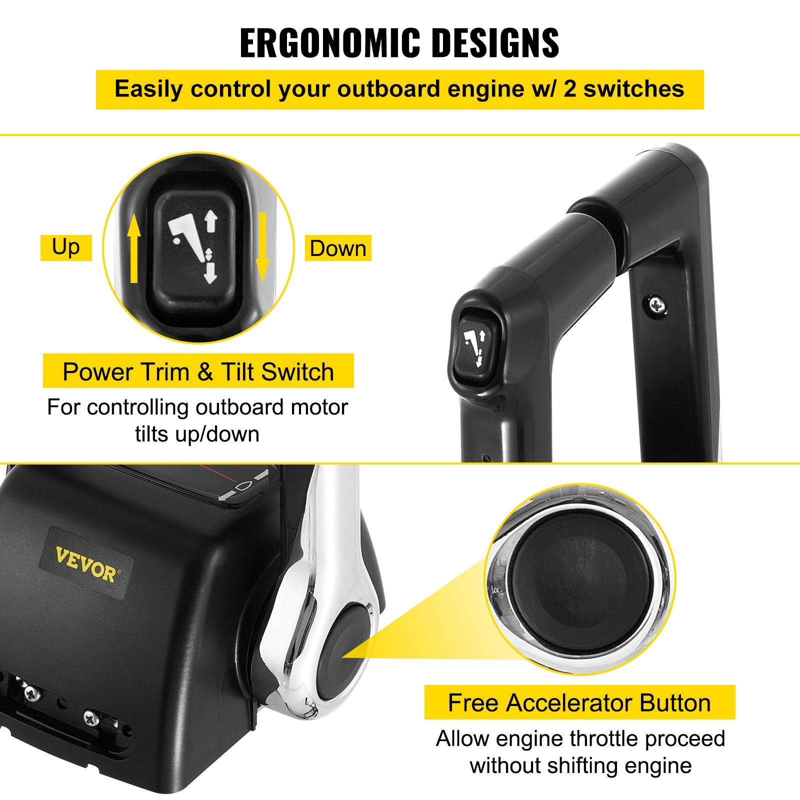 VEVOR Boat Throttle Control 704-48207-R0-00 Boat Control Box Dual Twin Engine Mount Outboard Remote Control Binnacle Remote Control Throttle Gear Control Compatible with Yamaha Outboard 