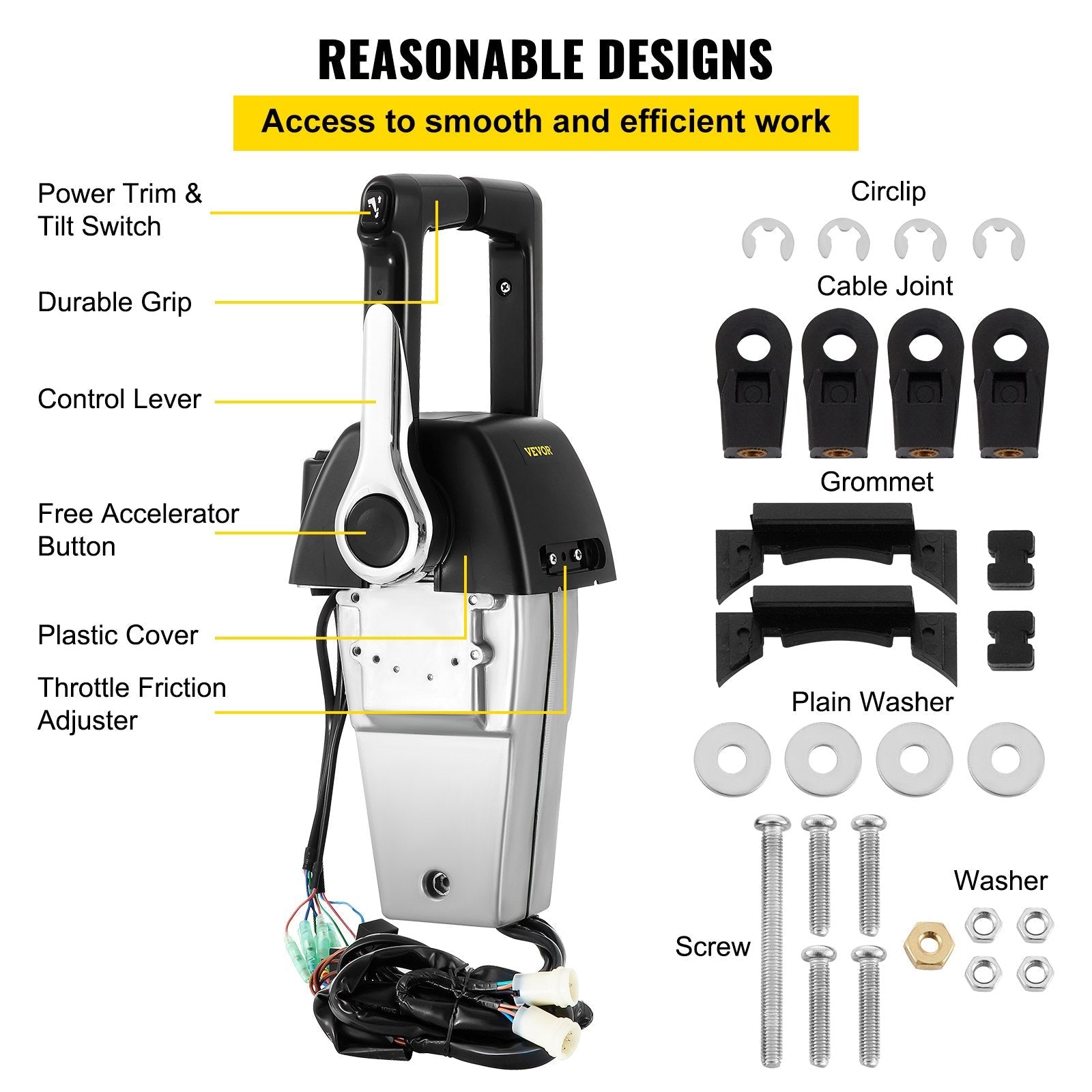 VEVOR Boat Throttle Control 704-48207-R0-00 Boat Control Box Dual Twin Engine Mount Outboard Remote Control Binnacle Remote Control Throttle Gear Control Compatible with Yamaha Outboard 