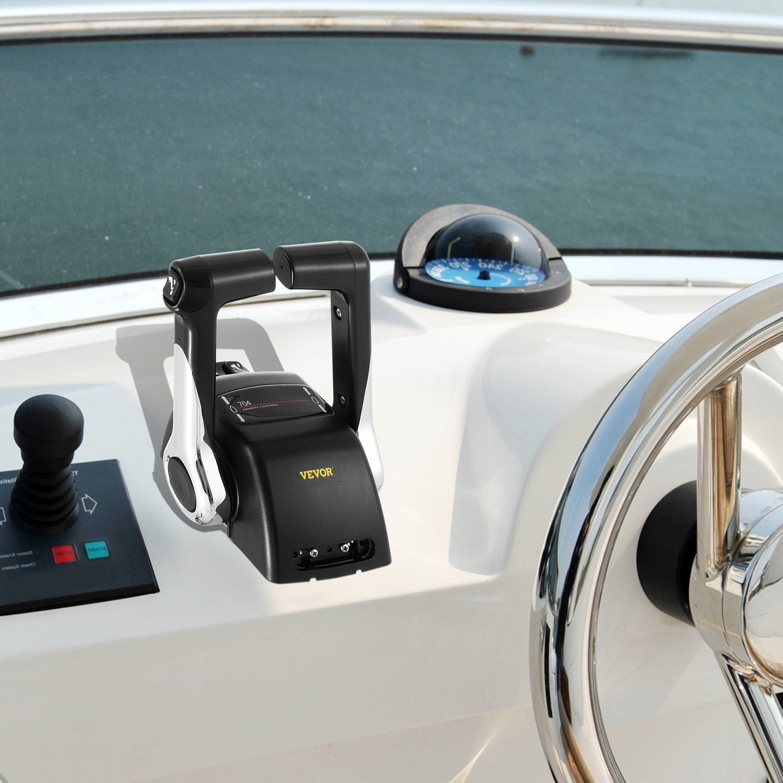 VEVOR Boat Throttle Control 704-48207-R0-00 Boat Control Box Dual Twin Engine Mount Outboard Remote Control Binnacle Remote Control Throttle Gear Control Compatible with Yamaha Outboard 