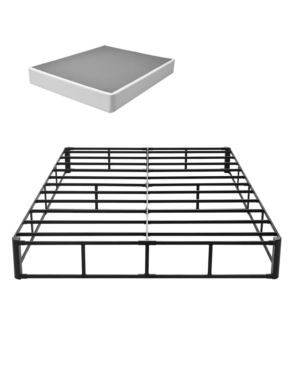 VEVOR Box Spring Queen Size Bed Frame with Fabric Cloth 79.1L x 59.6W x 9.1H in