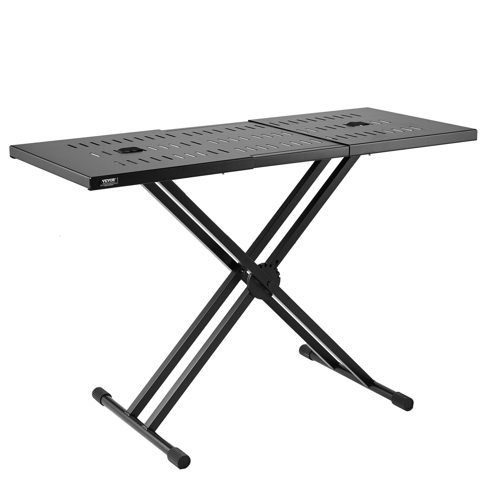 VEVOR Portable DJ Table with Double-X Braced Keyboard Stand Adjustable Height 