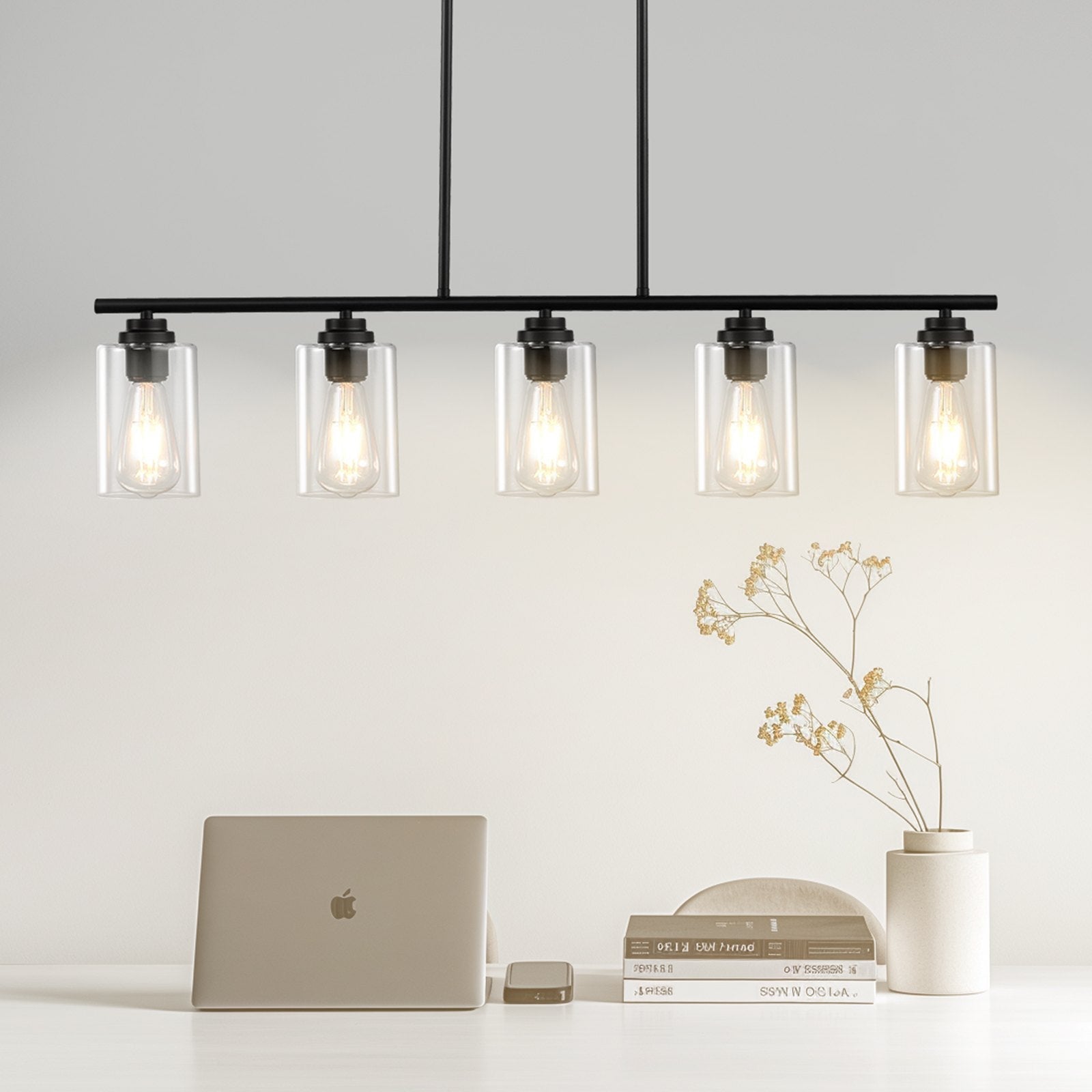 VEVOR 5-Light Kitchen Island Pendant Lights 60W Adjustable Dining Room Light E26 