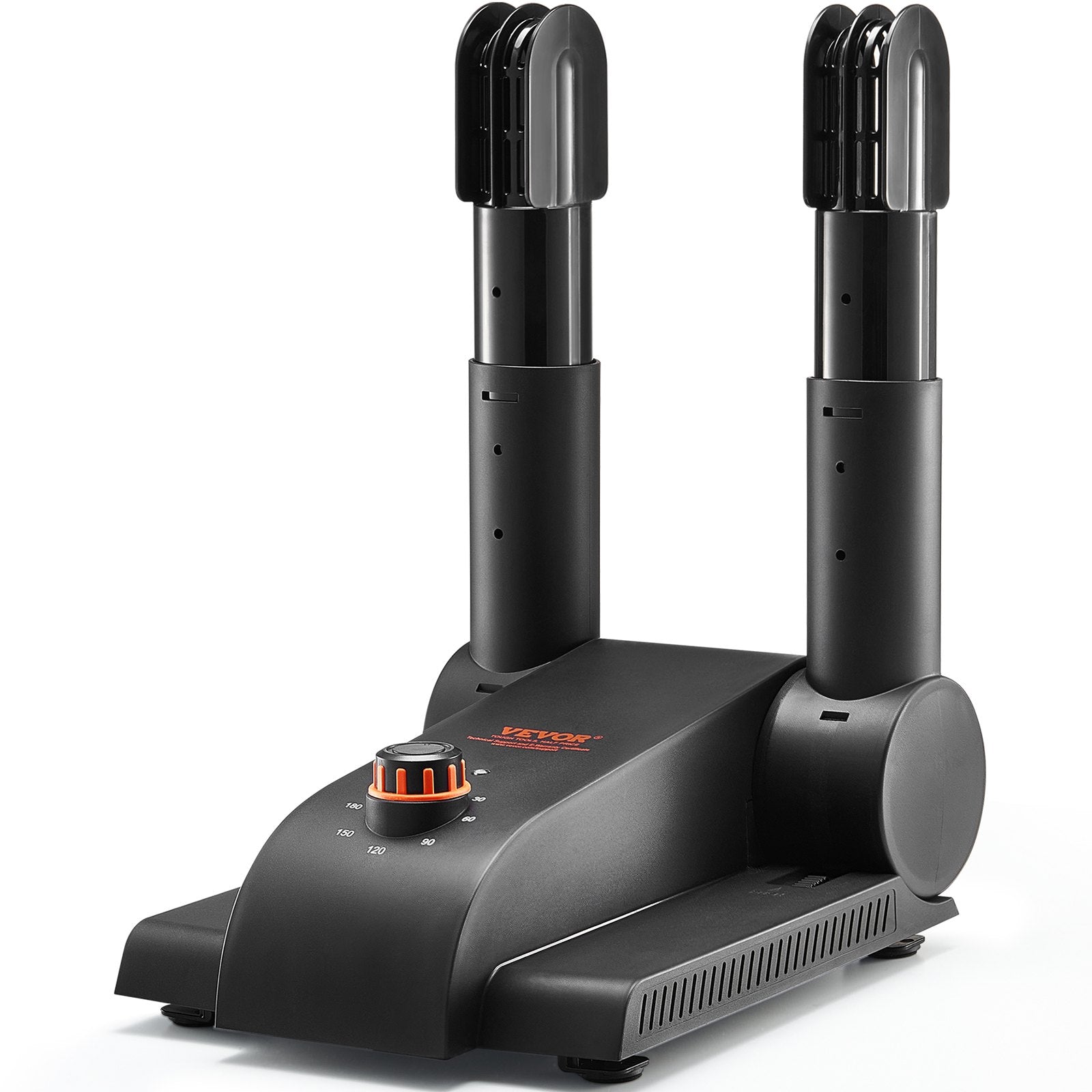 VEVOR 180° Foldable 2-Tube Shoe Dryer Boot Dryer with Heat Blower Black & Orange 
