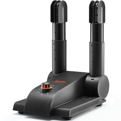 VEVOR 180° Foldable 2-Tube Shoe Dryer Boot Dryer with Heat Blower Black & Orange 