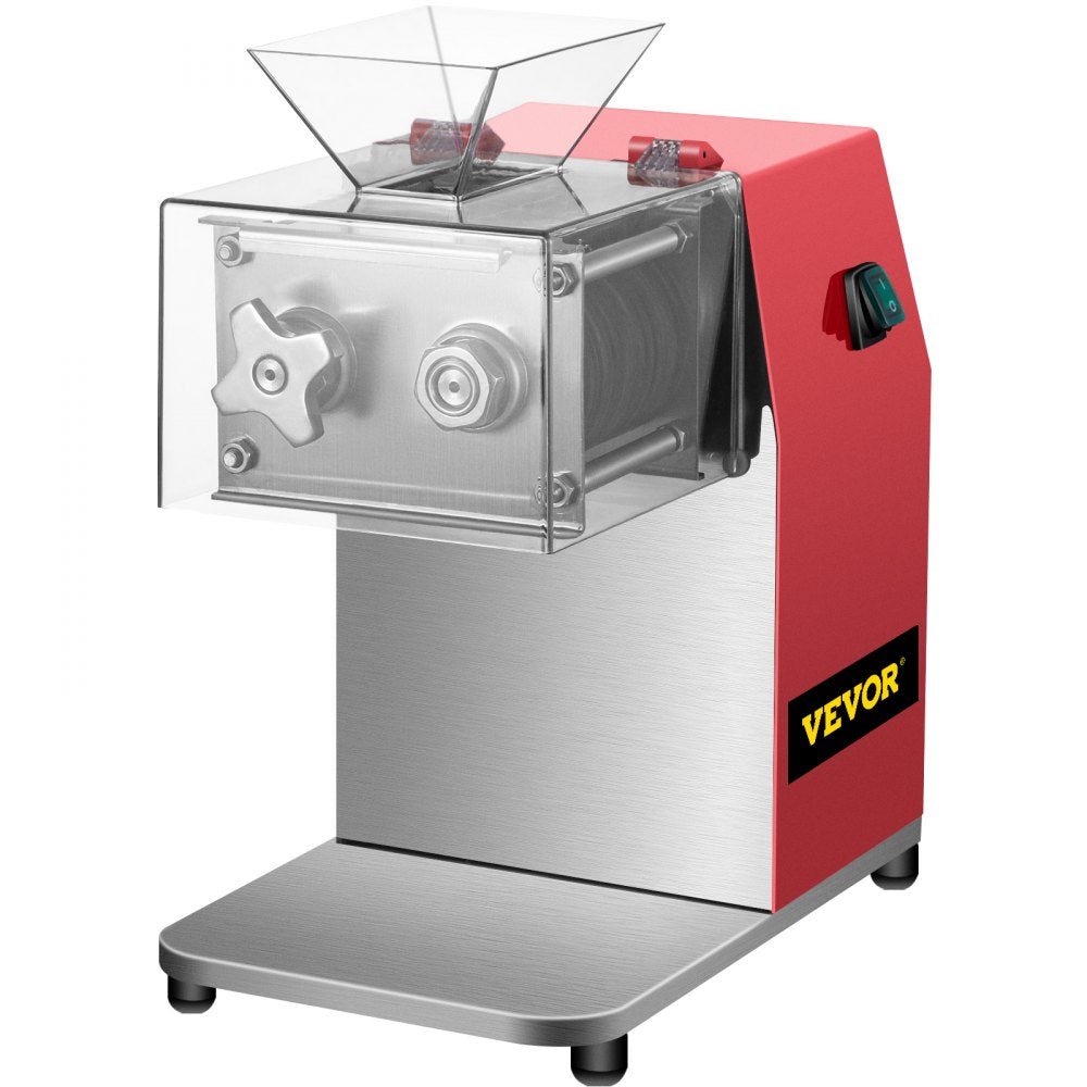 VEVOR Commercial Meat Cutting Machine, 551 Lbs/H 850W Meat Shredding Machine, 3.5mm Blade Electric Meat Cutter, Stainless Steel Restaurant Food Cutter, for Kitchen Supermarket Lamb Beef Chicken, Red 