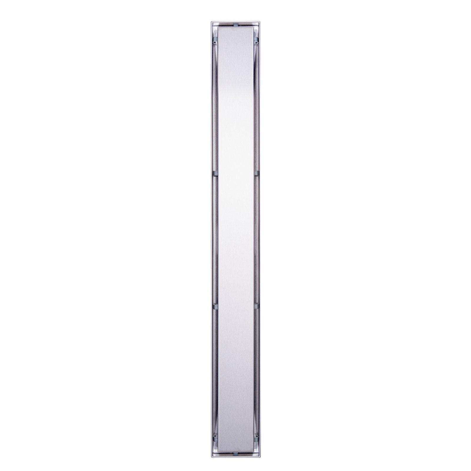 VEVOR 24Inch Linear Shower Drain Offset with Tile Insert Cover,Brushed 304 Stainless Steel Rectangle Shower Floor Drain,Linear Drain with Leveling Feet,Hair Strainer Silver 