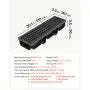 Trench Drain 6-Pack Linear Drainage Channel System with Grates & End Caps | HDPE Outdoor Drain for Driveways, Patios & Gardens