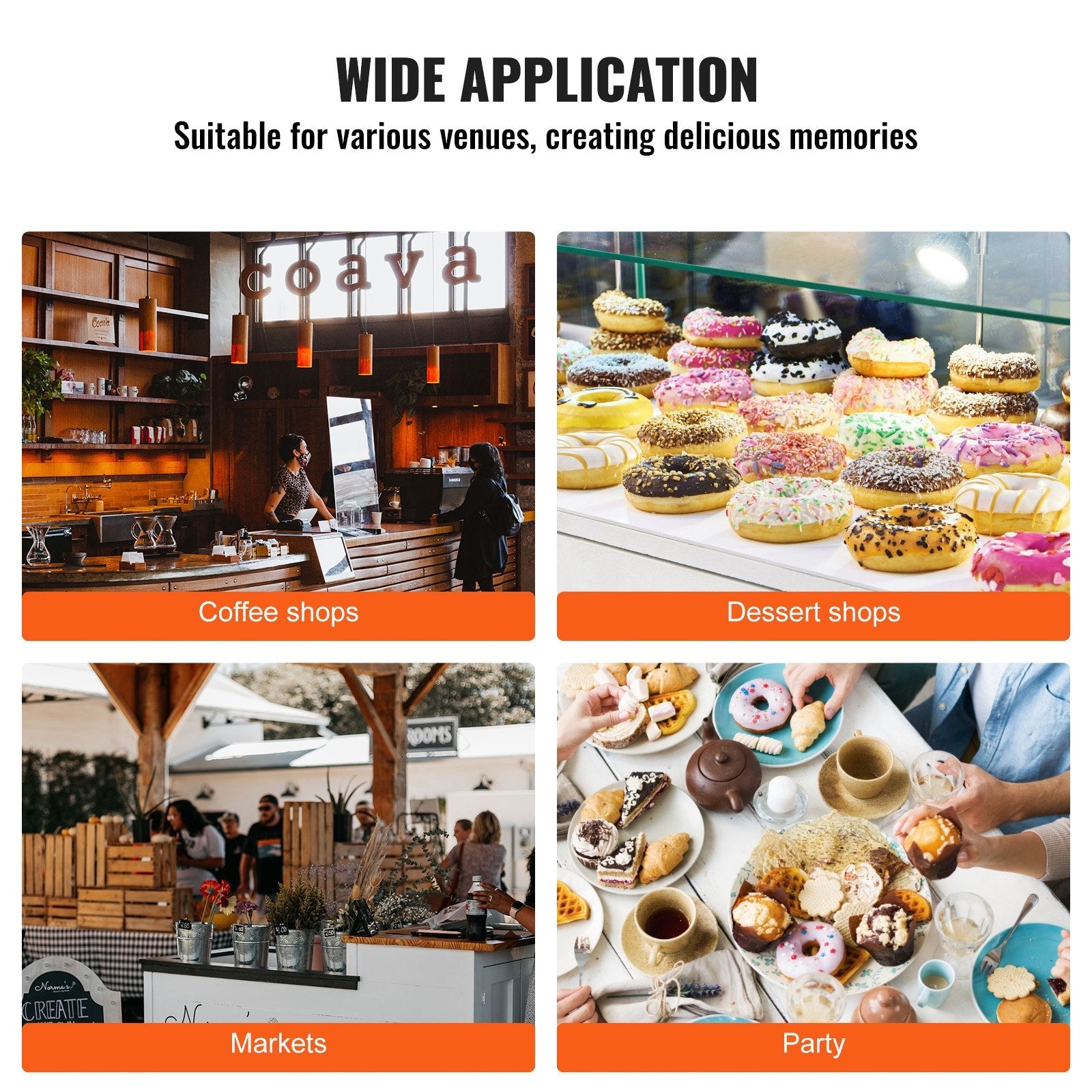 VEVOR Electric Donut Maker, 2000W Commercial Doughnut Machine with Non-stick Surface, 9 Holes Double-Sided Heating Waffle Machine Makes 9 Doughnuts, Temperature 122-572?, for Restaurant and Home Use 