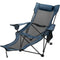 VEVOR Folding Camp Chair with Footrest Mesh, Portable Lounge Chair with Cup Holder and Storage Bag, for Camping Fishing and Other Outdoor Activities (Blue)