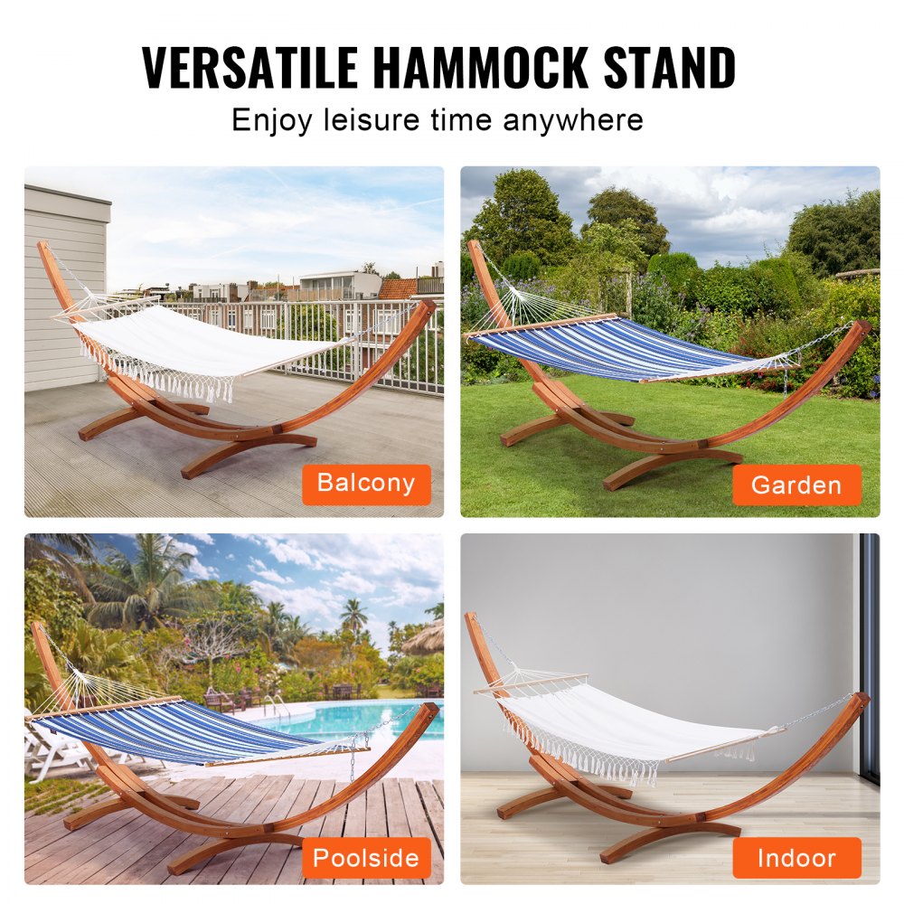 VEVOR Wooden Hammock Stand 475 lbs Capacity Hammock Frame Fits 9-13 ft Hammocks 