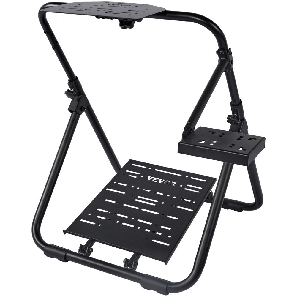 VEVOR Foldable Racing Steering Wheel Stand, Height Adjustable Universal Base Compatible with Logitech & Thrustmaster Racing Wheel and Pedal, Heavy-duty Frame Standard GT/Formula Seating Portable 