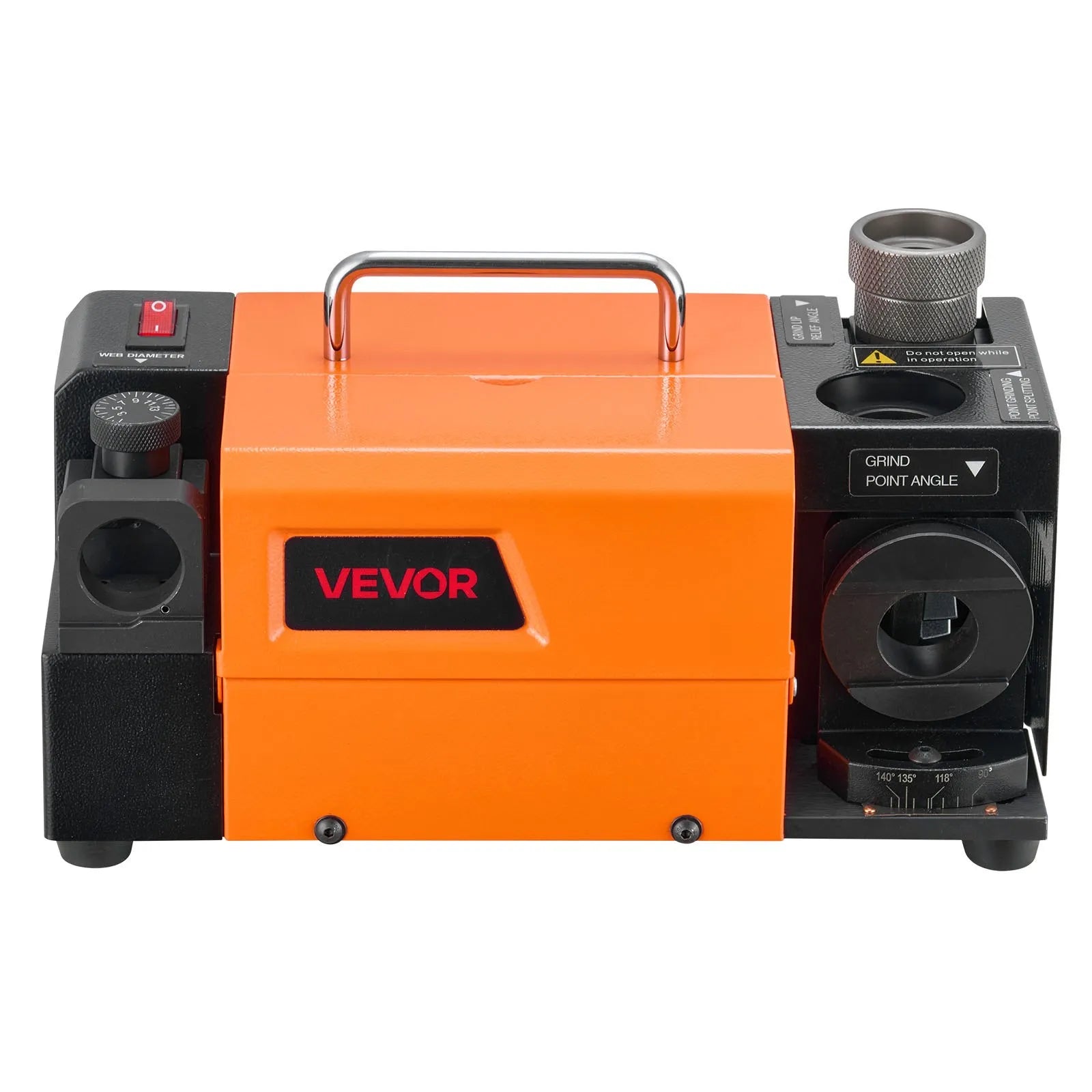 VEVOR Drill Bits Sharpener MR-13D, 3–13mm Professional Drill Bit Grinder with Adjustable Lip Relief Angle, Front Cutting Lip & 95°-135° Point Angle, 5800RPM Re-Sharpener with 11 Collets & CBN Wheel 