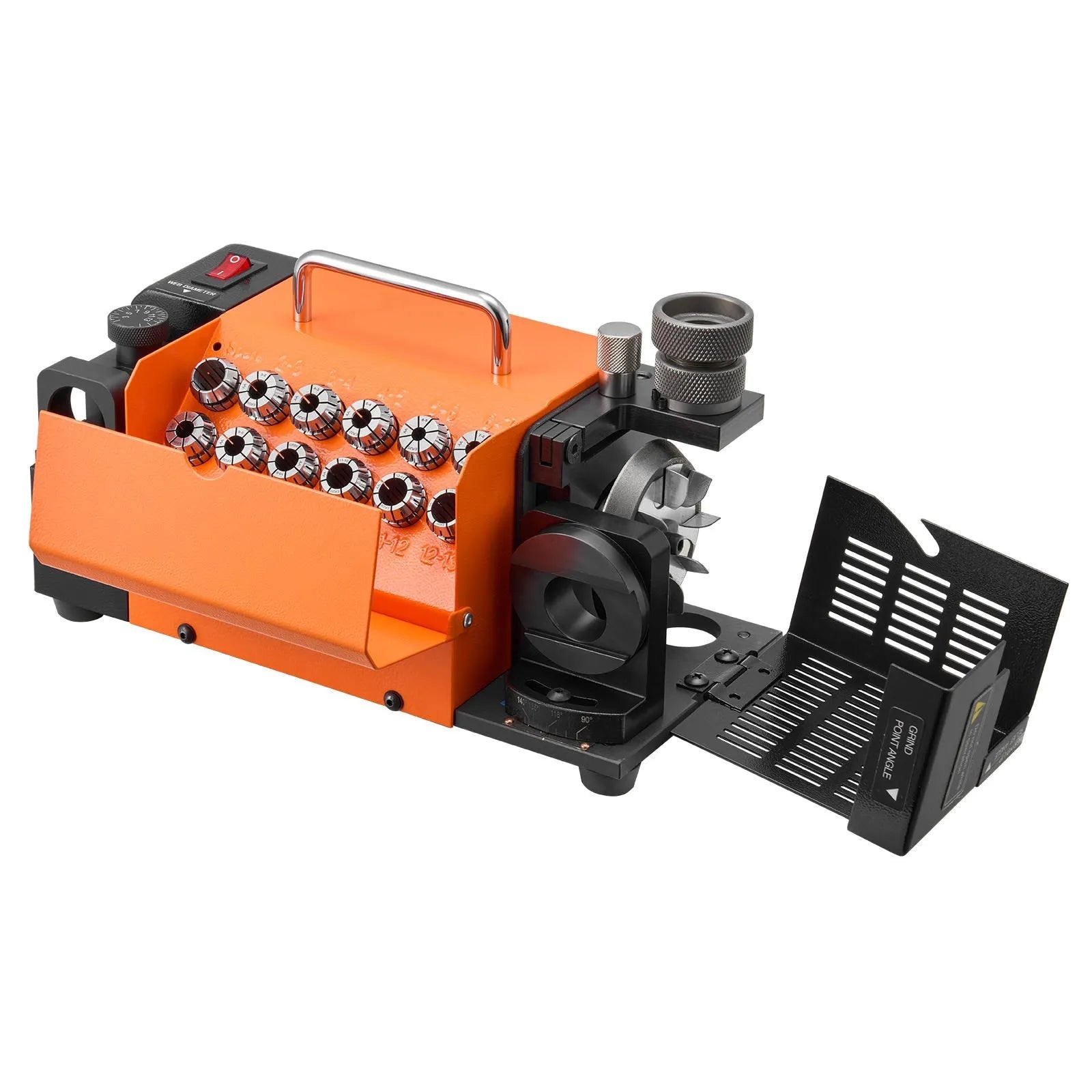 VEVOR Drill Bits Sharpener MR-13A, 3-15mm Drill Bit Grinder Sharpener with 95°-135° Adjustable Point Angle, 5800RPM High Speed Re-Sharpening Machine with 13 Collets & CBN Wheel for Workshops Garages 
